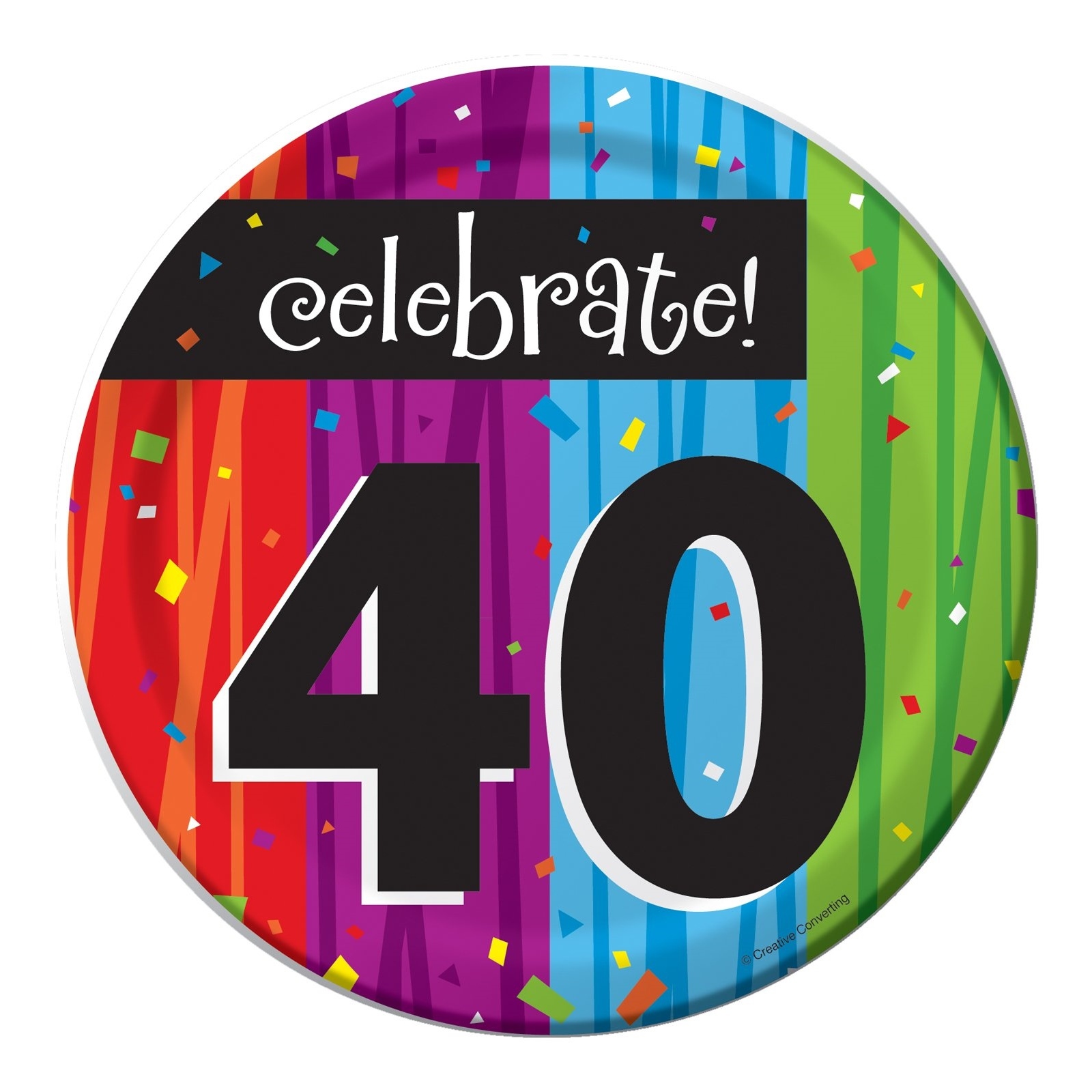 Milestone Celebrations 40th Birthday Small Paper Plates (Pack of 8)