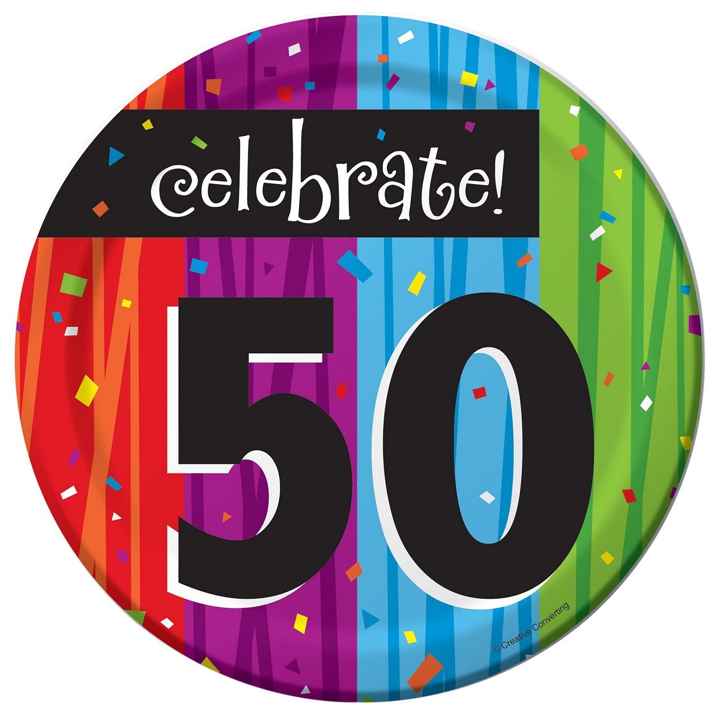 Milestone Celebrations 50th Birthday Small Paper Plates (Pack of 8)