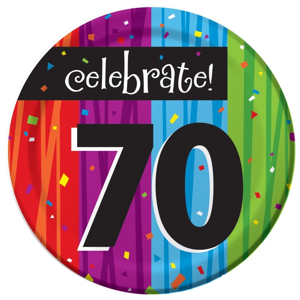 Milestone Celebrations 70th Birthday Small Paper Plates (Pack of 8)