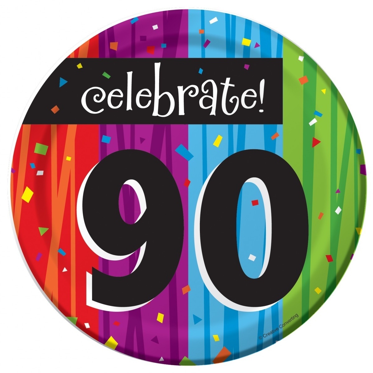Milestone Celebrations 90th Birthday Small Paper Plates (Pack of 8)