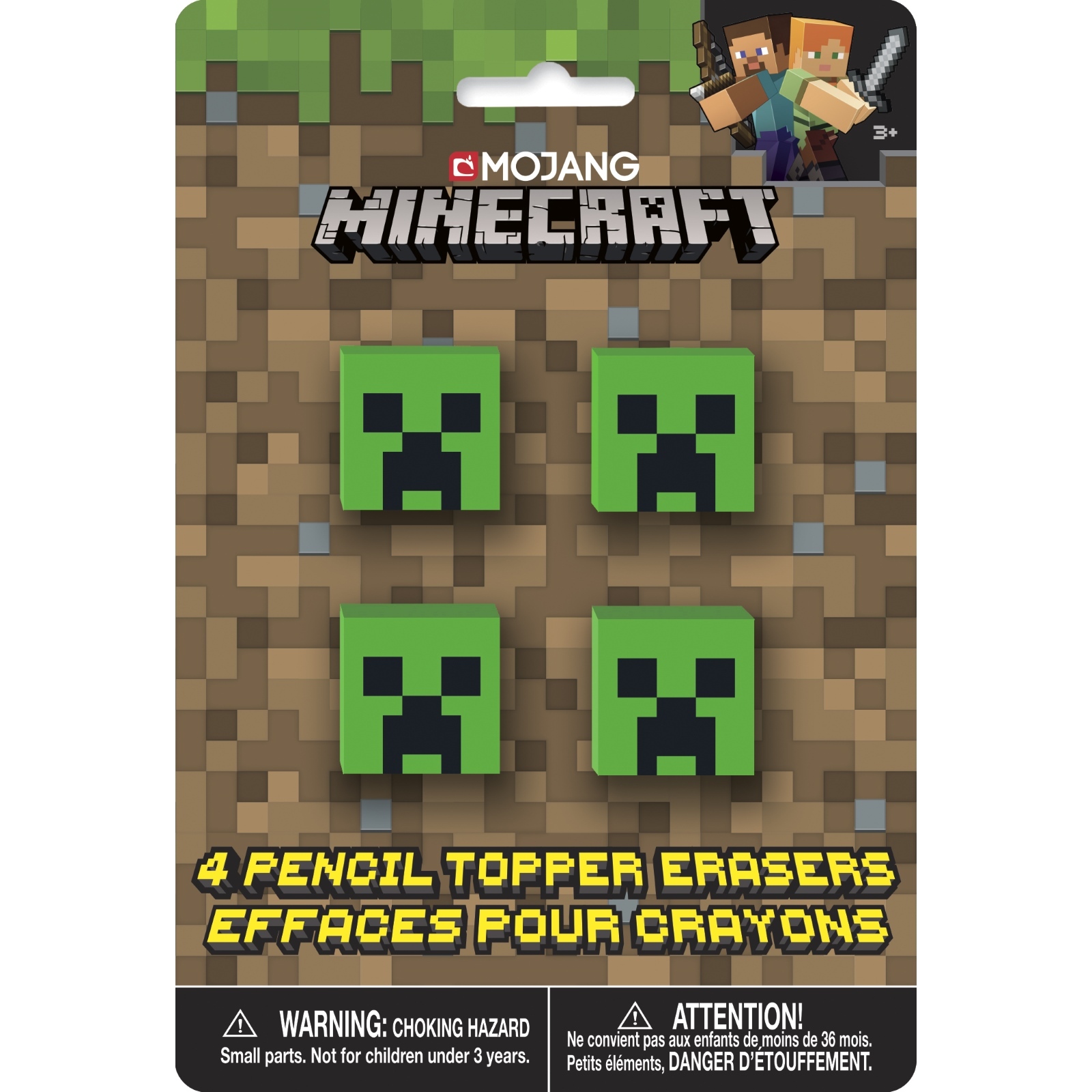 Minecraft Pencil Topper Erasers (Pack of 4)
