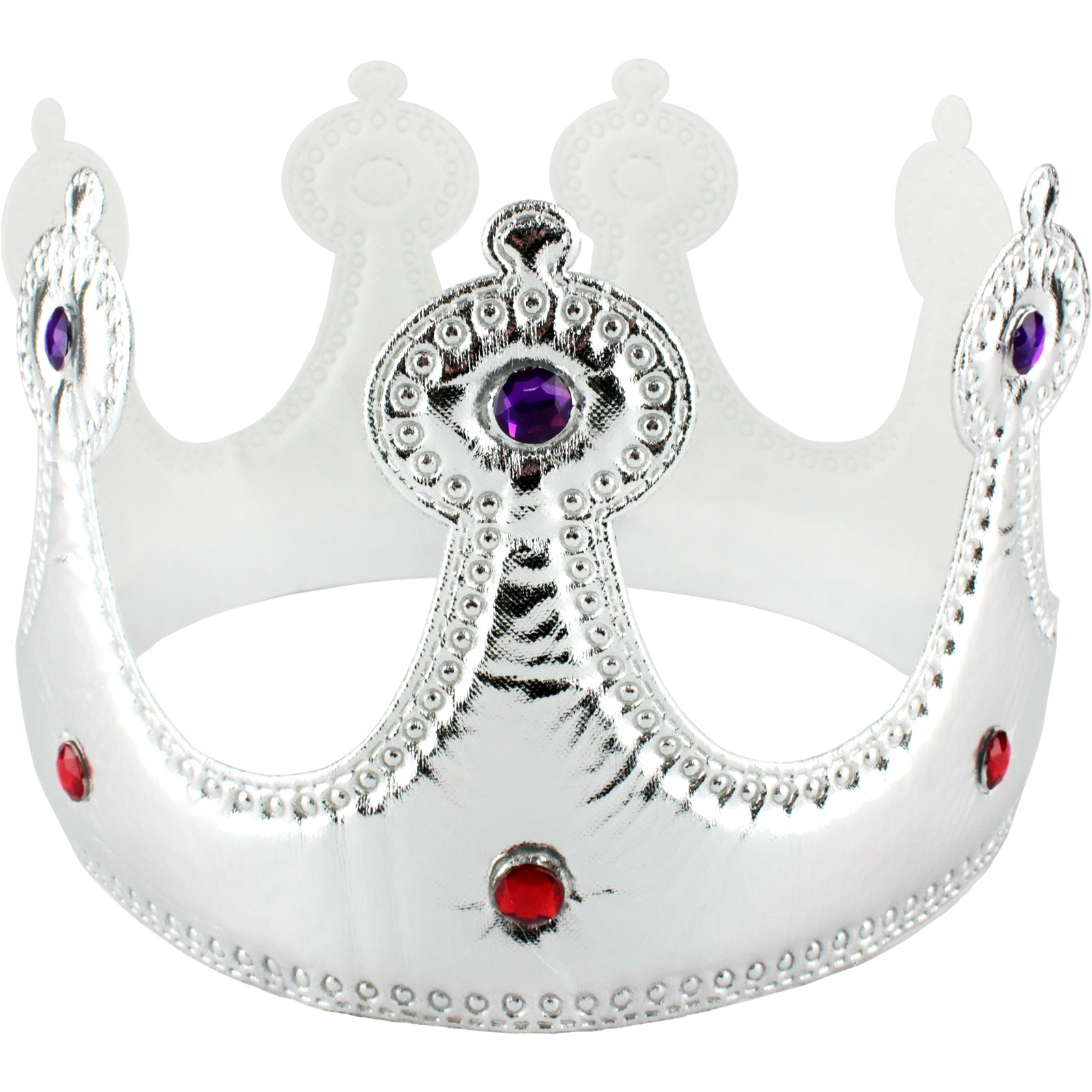 Silver Jewelled Fabric Royal Crown