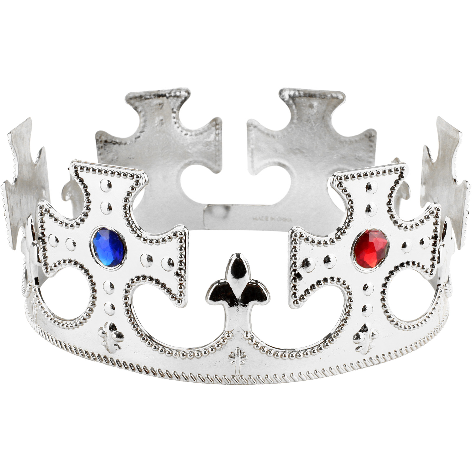 Silver Jewelled Adjustable Medieval King Crown 