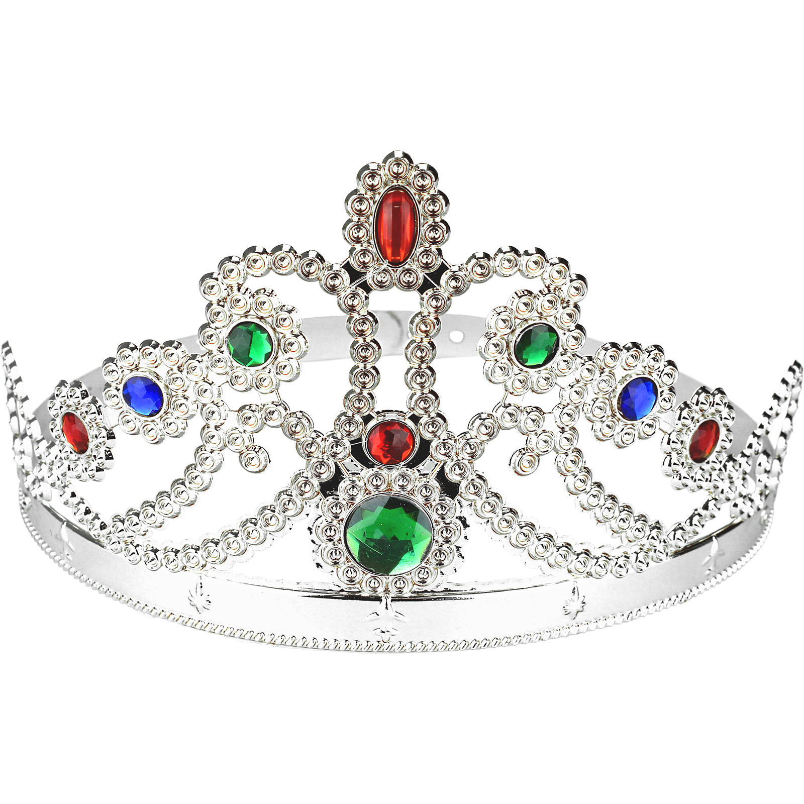 Silver Jewelled Adjustable Tiara Crown