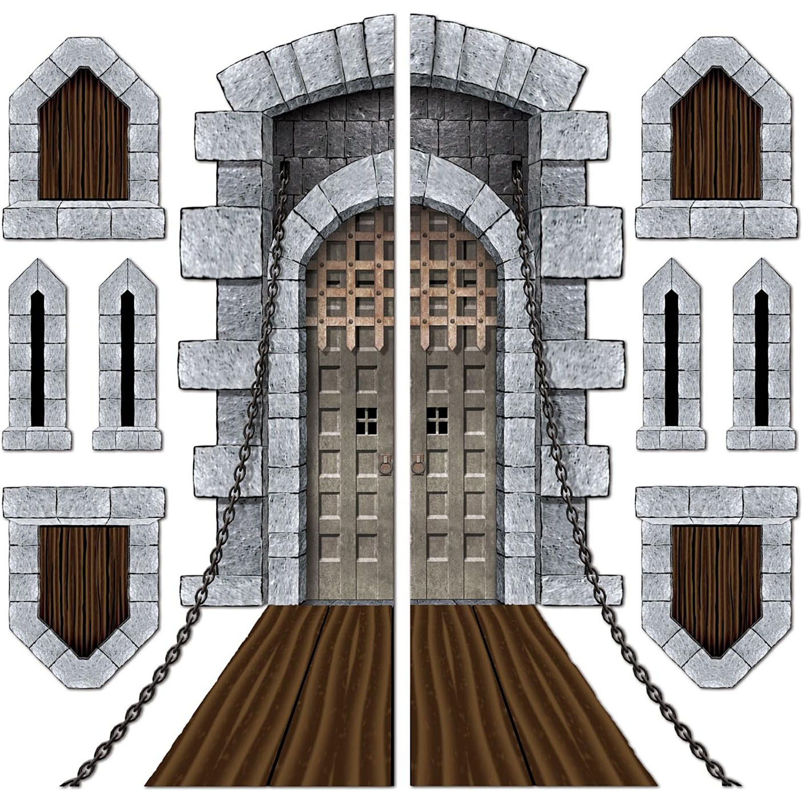 Insta Theme Castle Door and Window Wall Props (9 Pieces) 