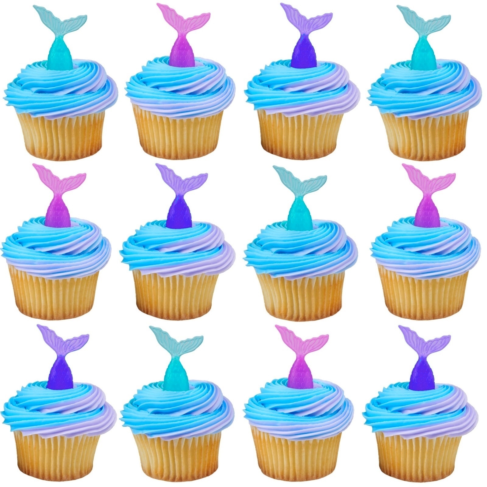 Mermaid Tail Cupcake Picks (Pack of 12)