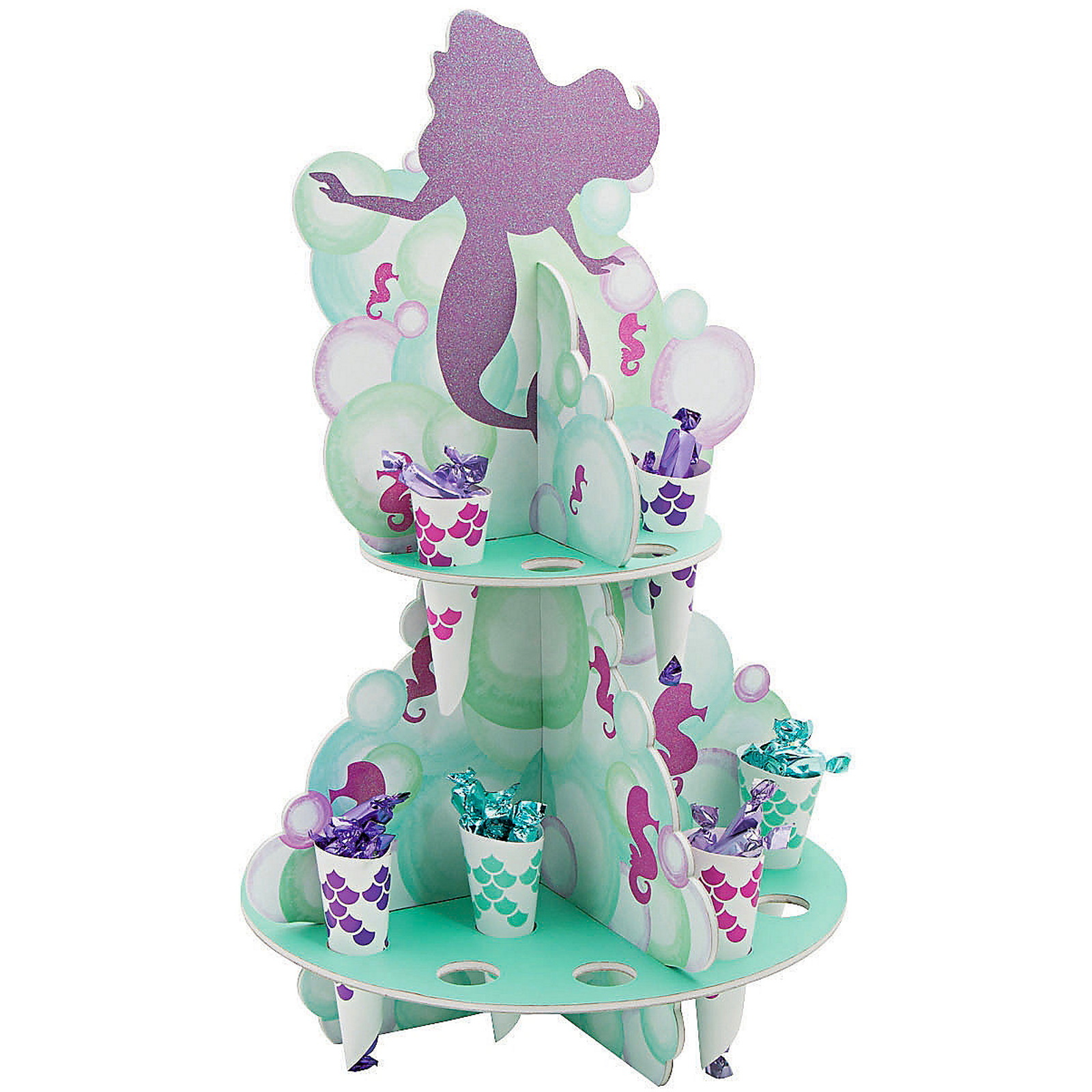 Mermaid Sparkle Treat Stand With Cones