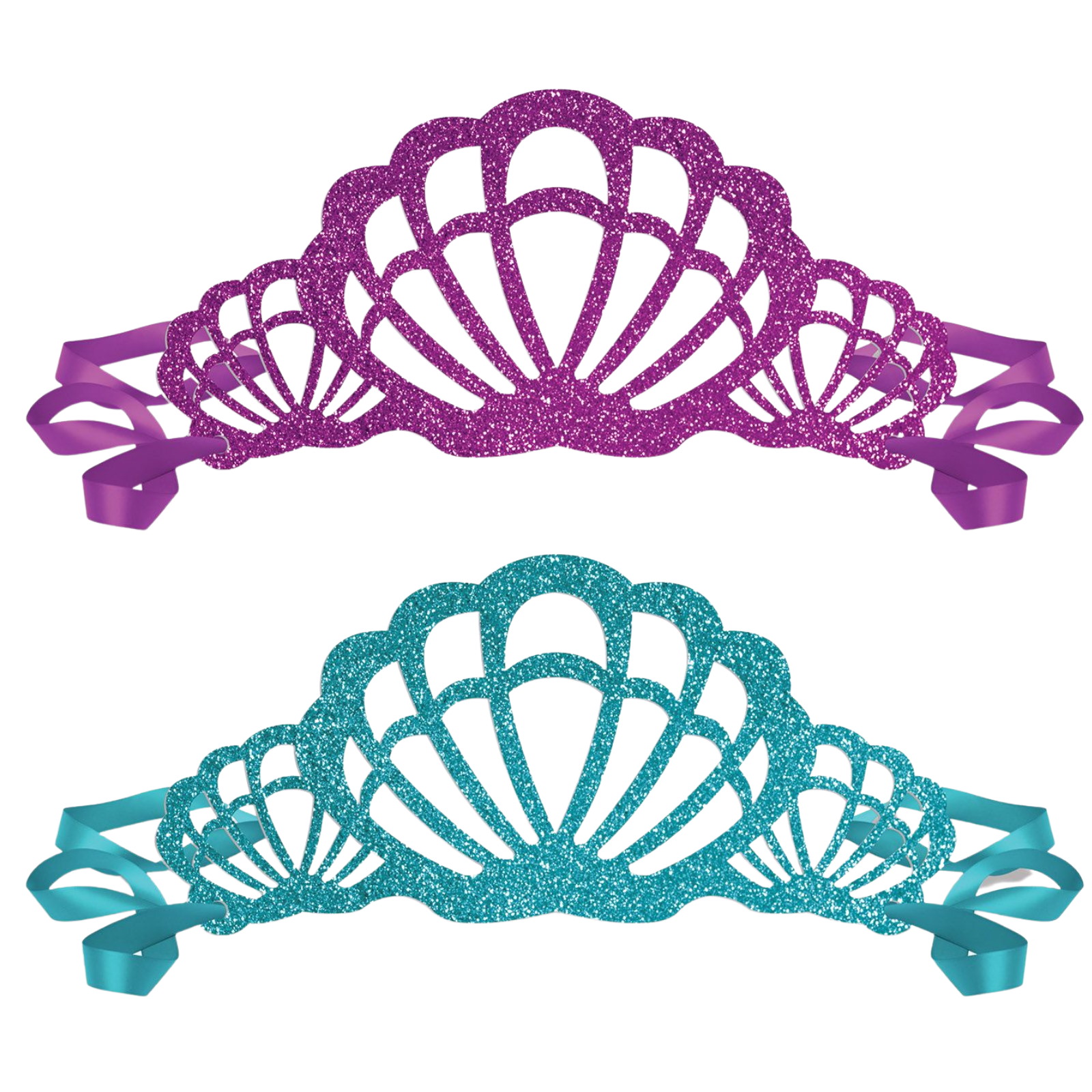 Mermaid Glitter Paper Tiaras (Pack of 6) 