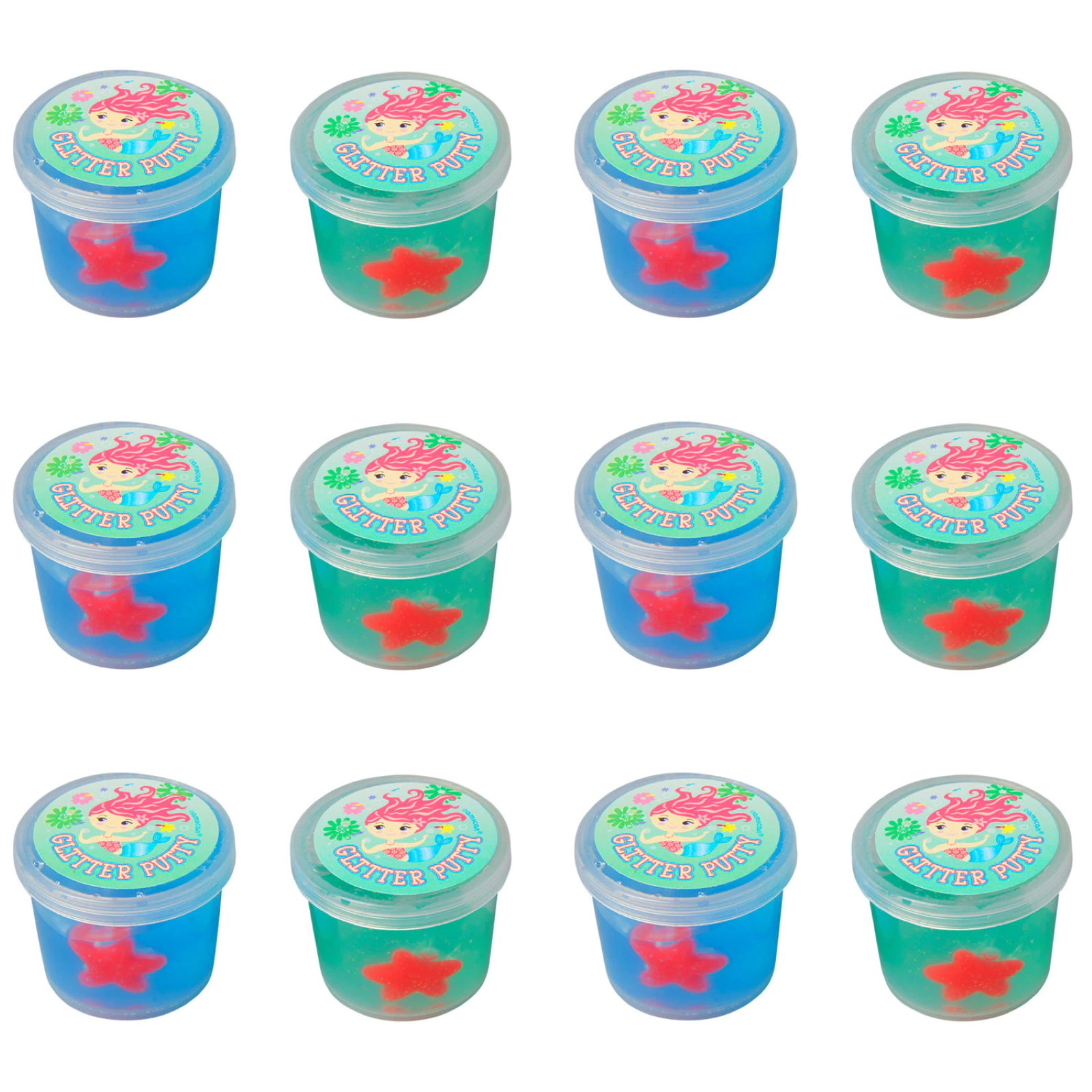 Mermaid Starfish Glitter Putty (Pack of 12)