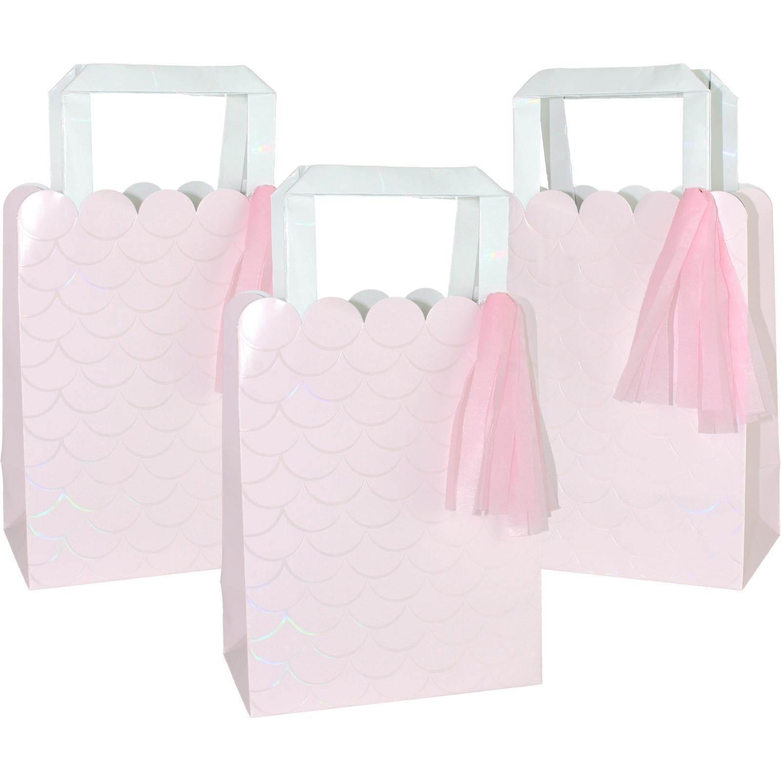 Ginger Ray Mermaid Magic Paper Gift Bags with Pink Tassels (Pack of 5)