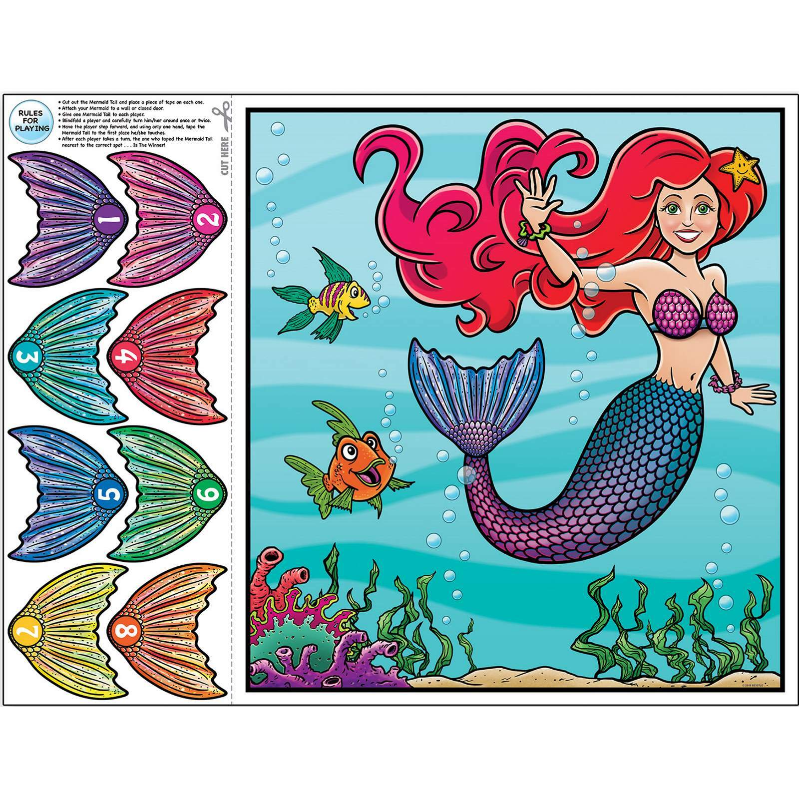 Mermaid Pin the Tail Party Game