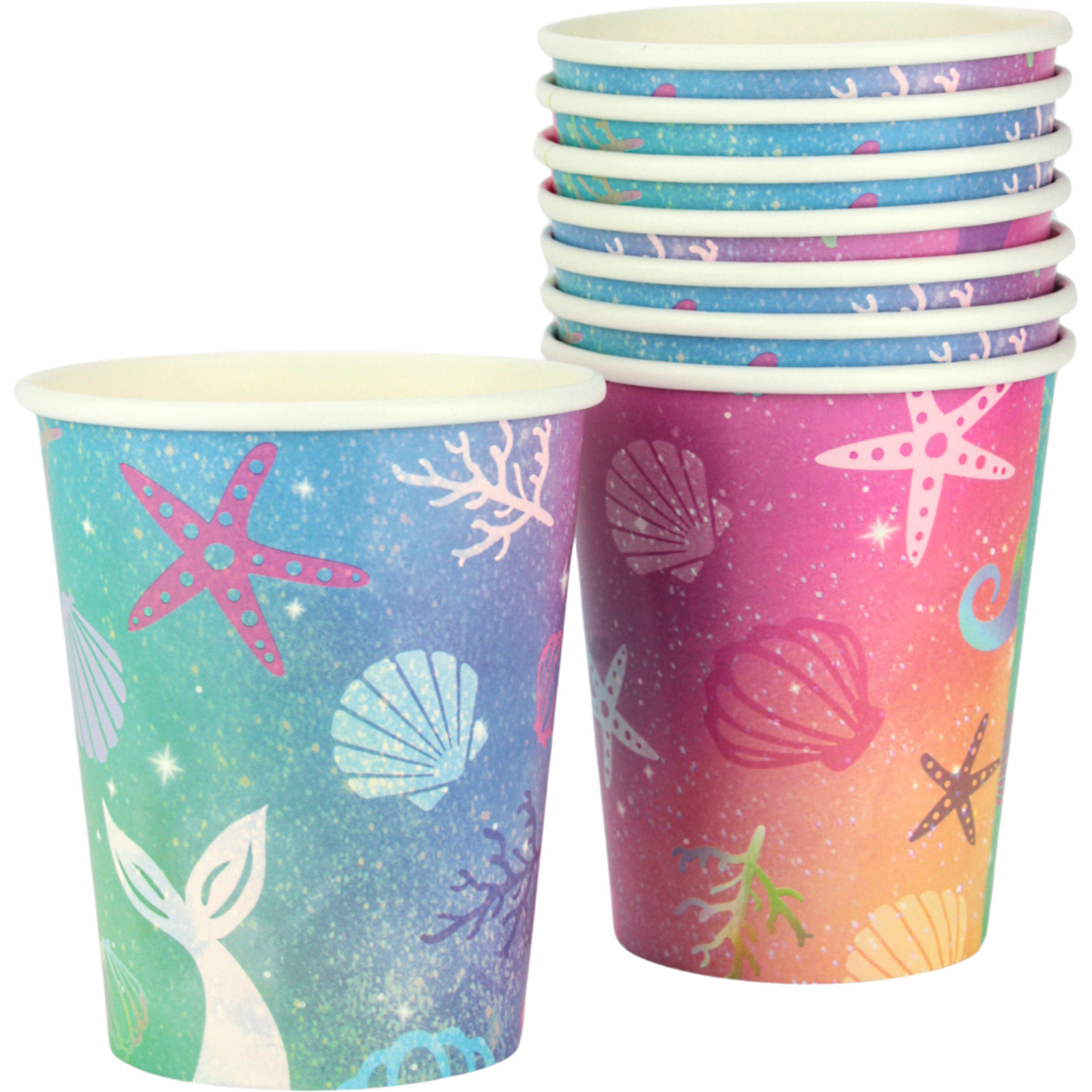 Magical Mermaid Paper Cups (Pack of 8) 