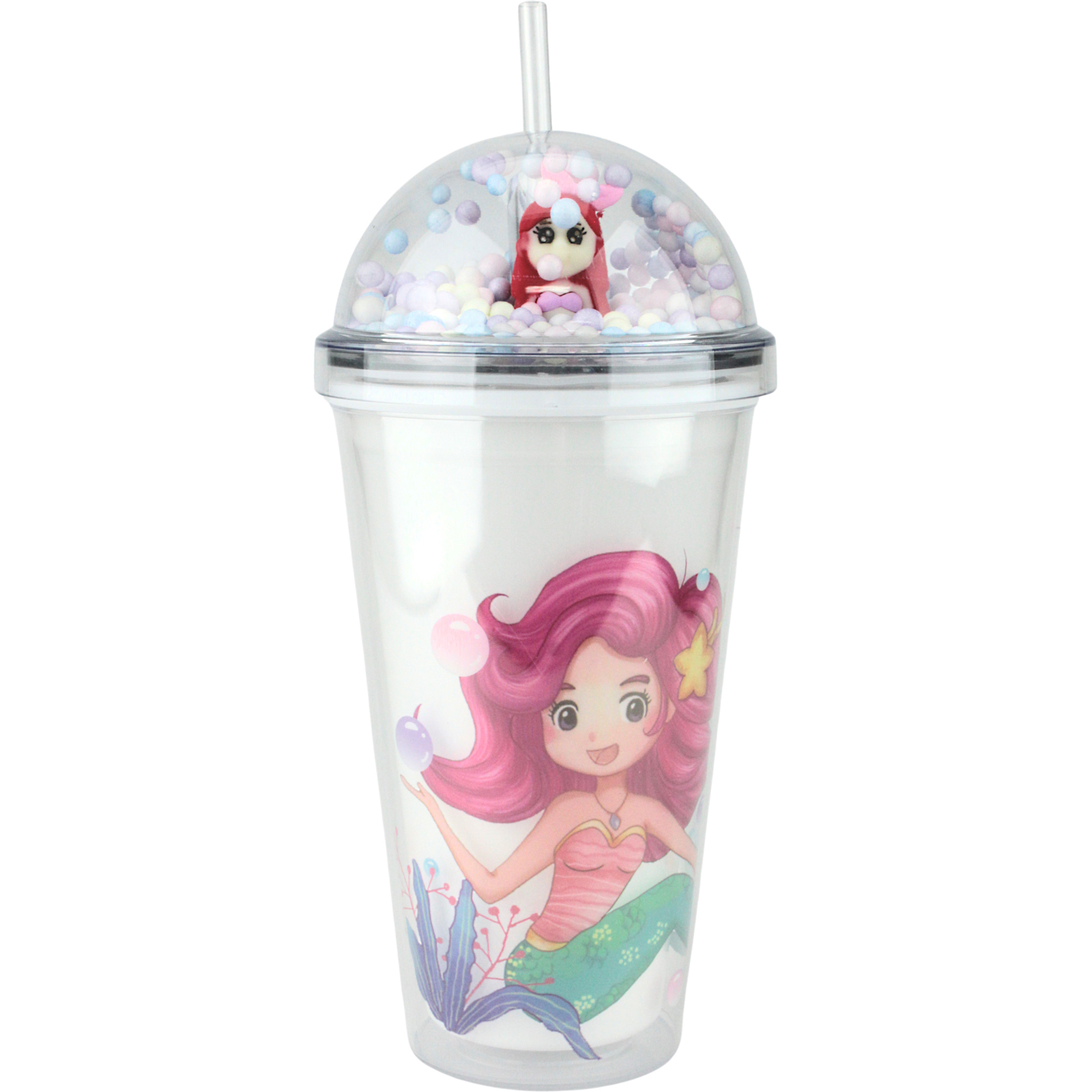 Mermaid Tumbler Cup with Straw