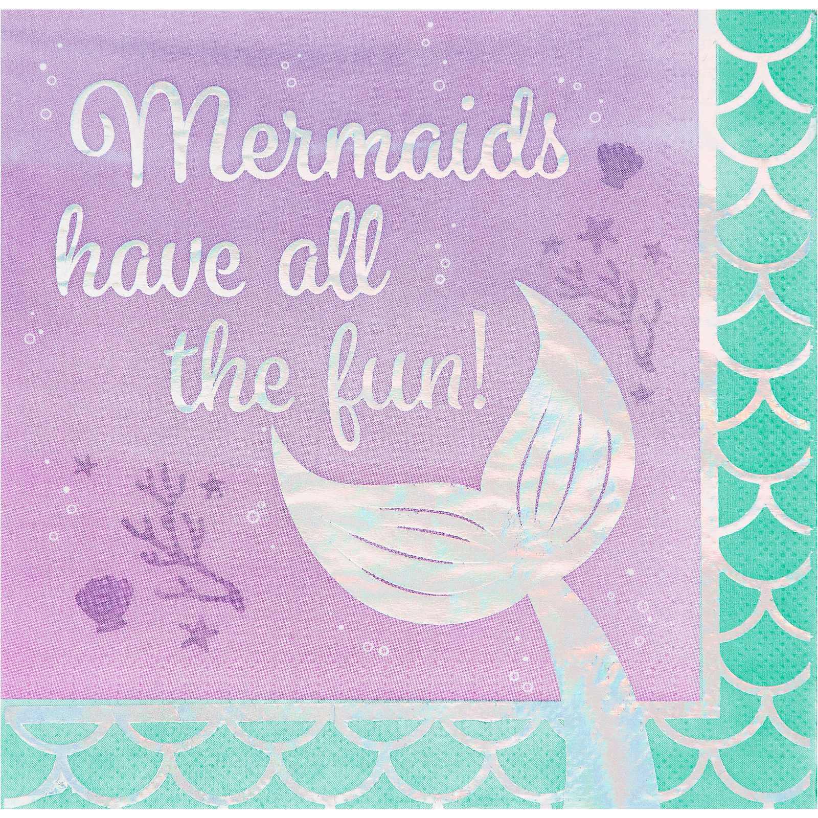 Mermaid Shine Mermaids Have All The Fun Large Napkins / Serviettes (Pack of 16)
