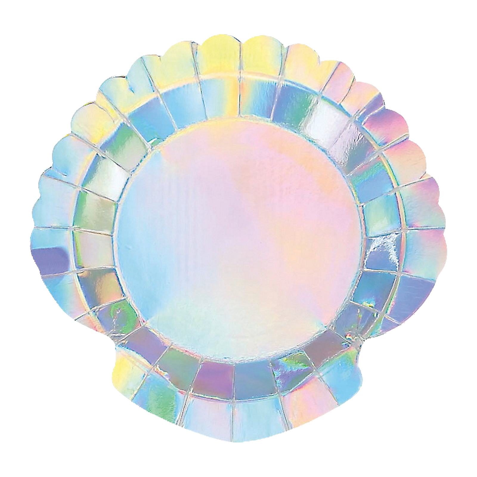 Mermaid Sparkle Iridescent Shell Paper Plates (Pack of 8)
