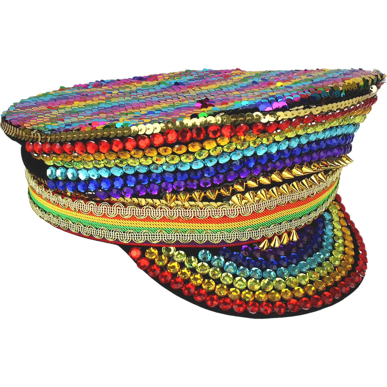 Rainbow Pride Sparkling Jewel & Sequin Hat  