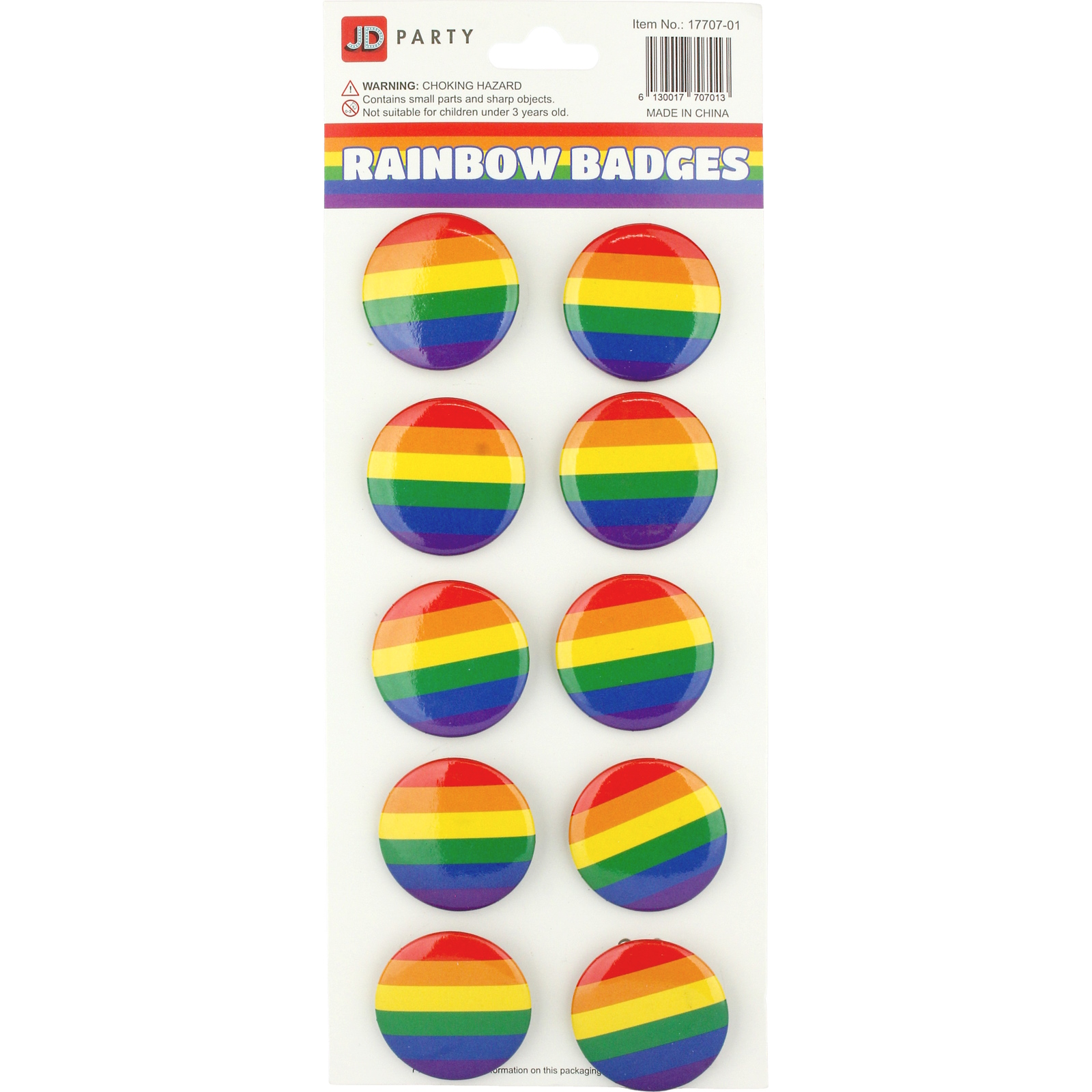 Rainbow Badges (Pack of 10) 