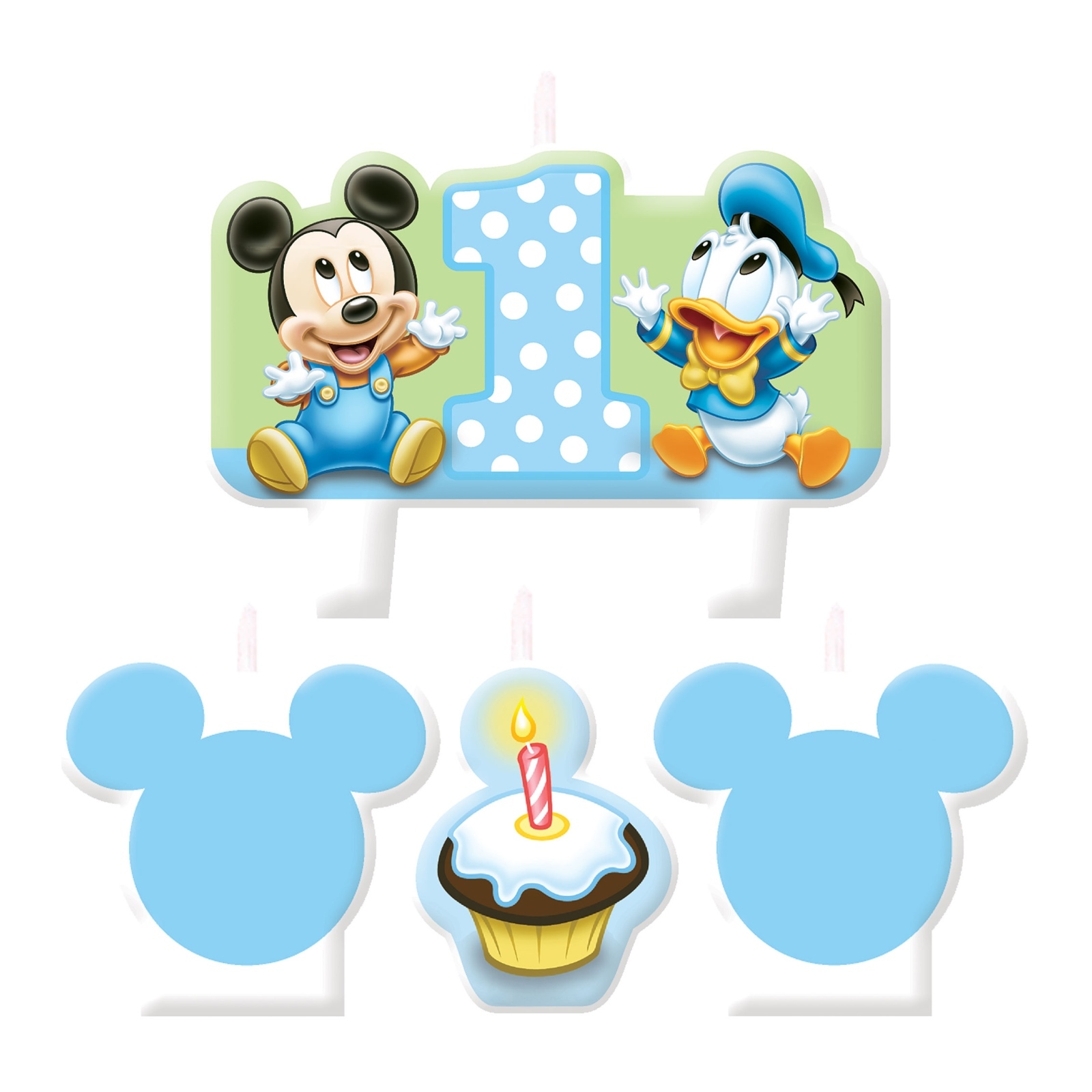 Mickey Mouse 1st Birthday Molded Candles (Set of 4)