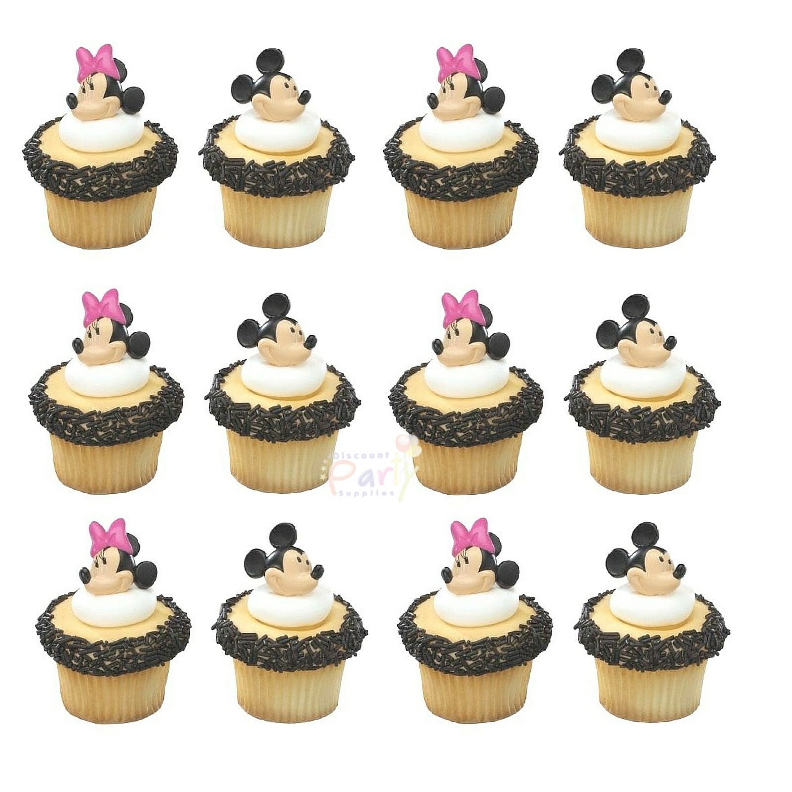 Mickey & Minnie Mouse Cupcake Rings (Pack of 12)