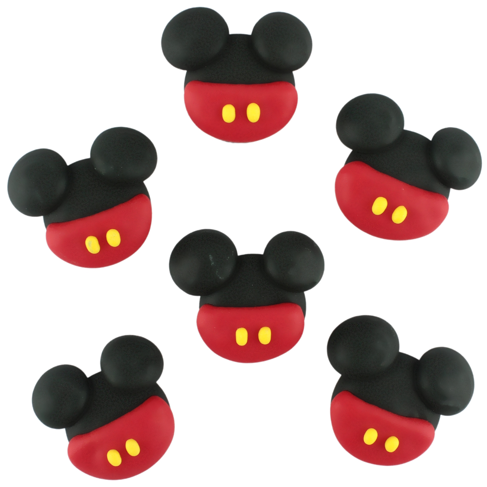Mickey Mouse Edible Sugar Cupcake Decorations (Pack of 6) 