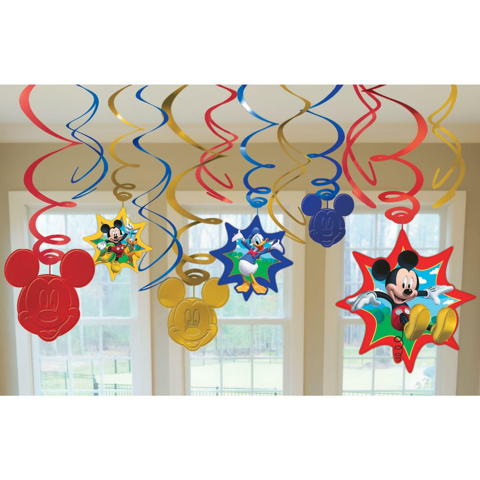 Mickey Mouse Swirl Decorations (Pack of 12)