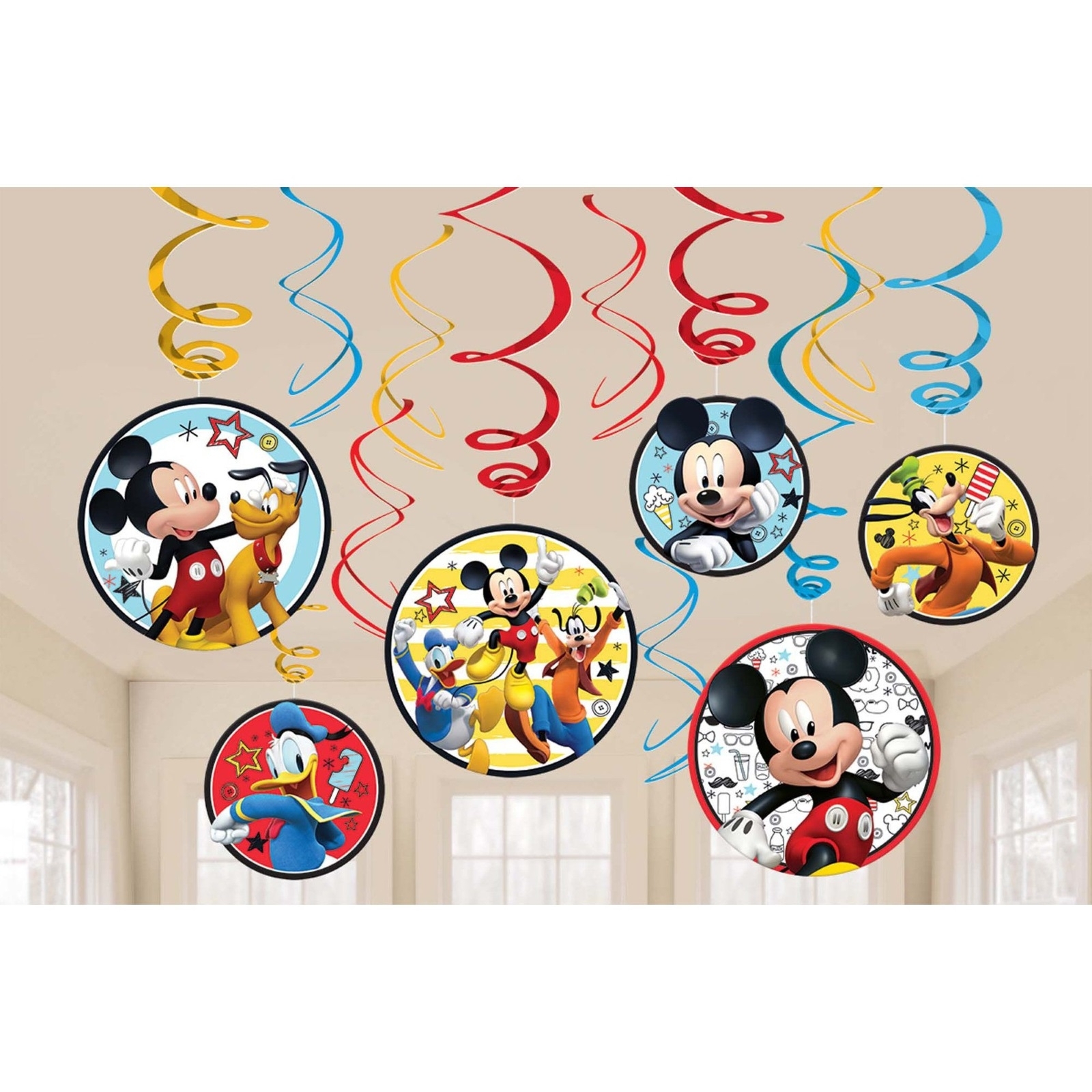 Mickey Mouse on the Go Swirl Decorations (Pack of 12)