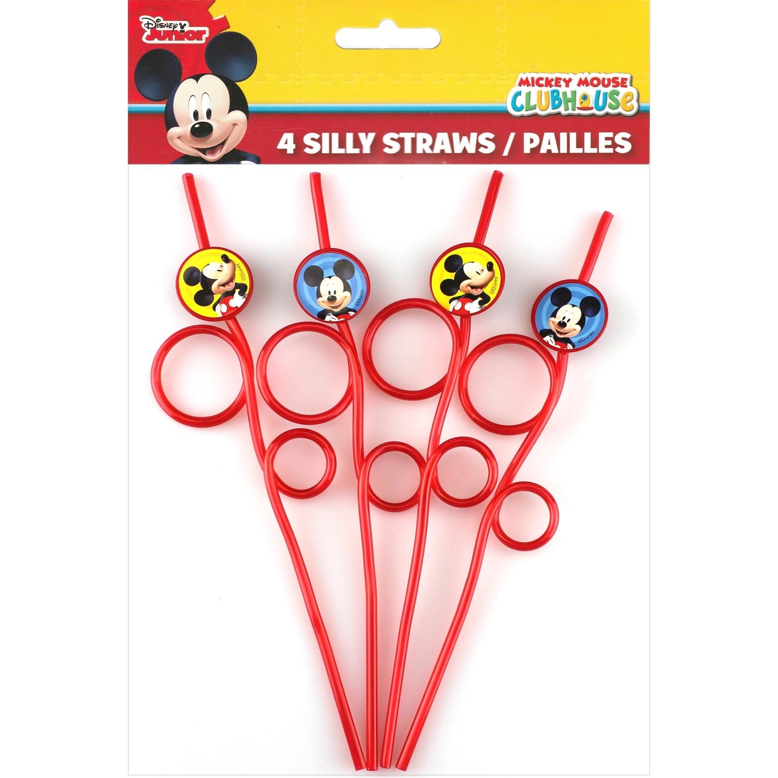 Mickey Mouse Plastic Silly Straws (Pack of 4)