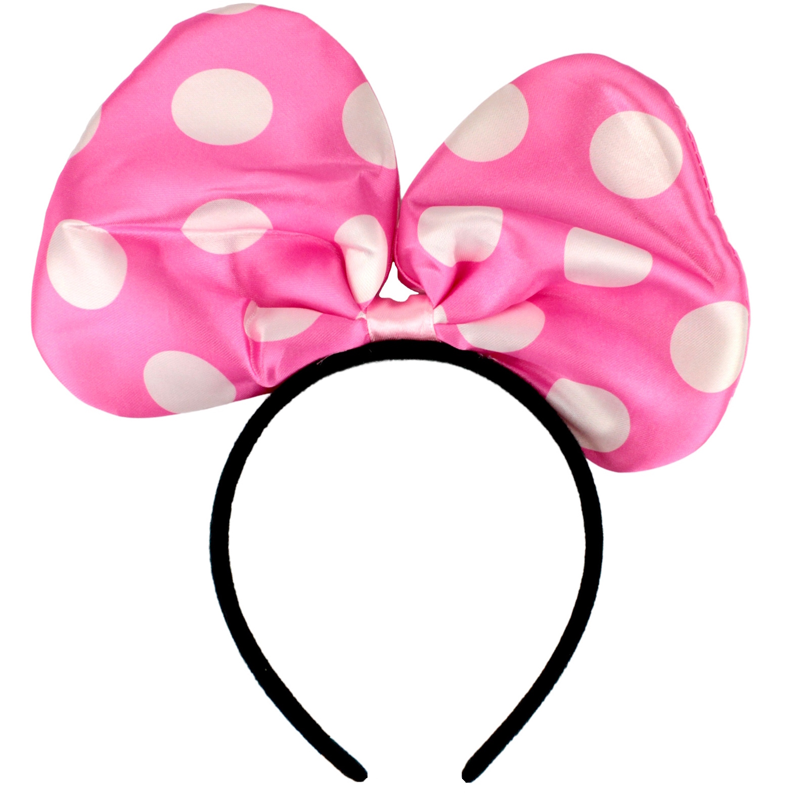 Pink Polka Dot Bow Headband