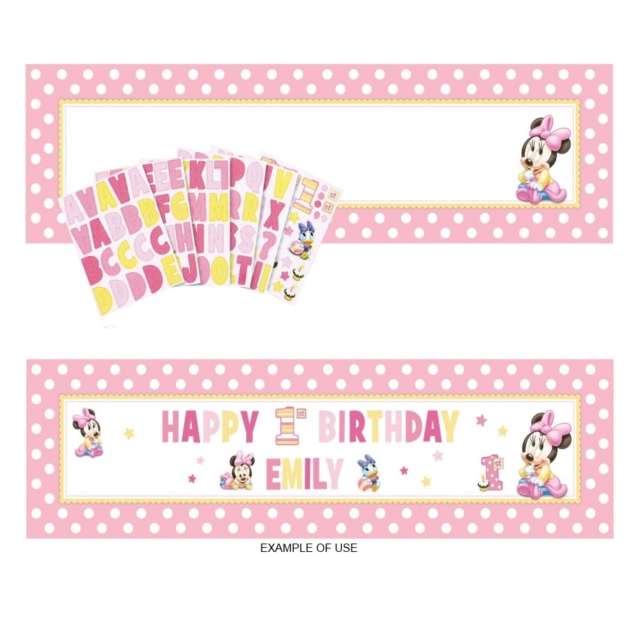 Minnie Mouse 1st Birthday Personalized Giant Banner