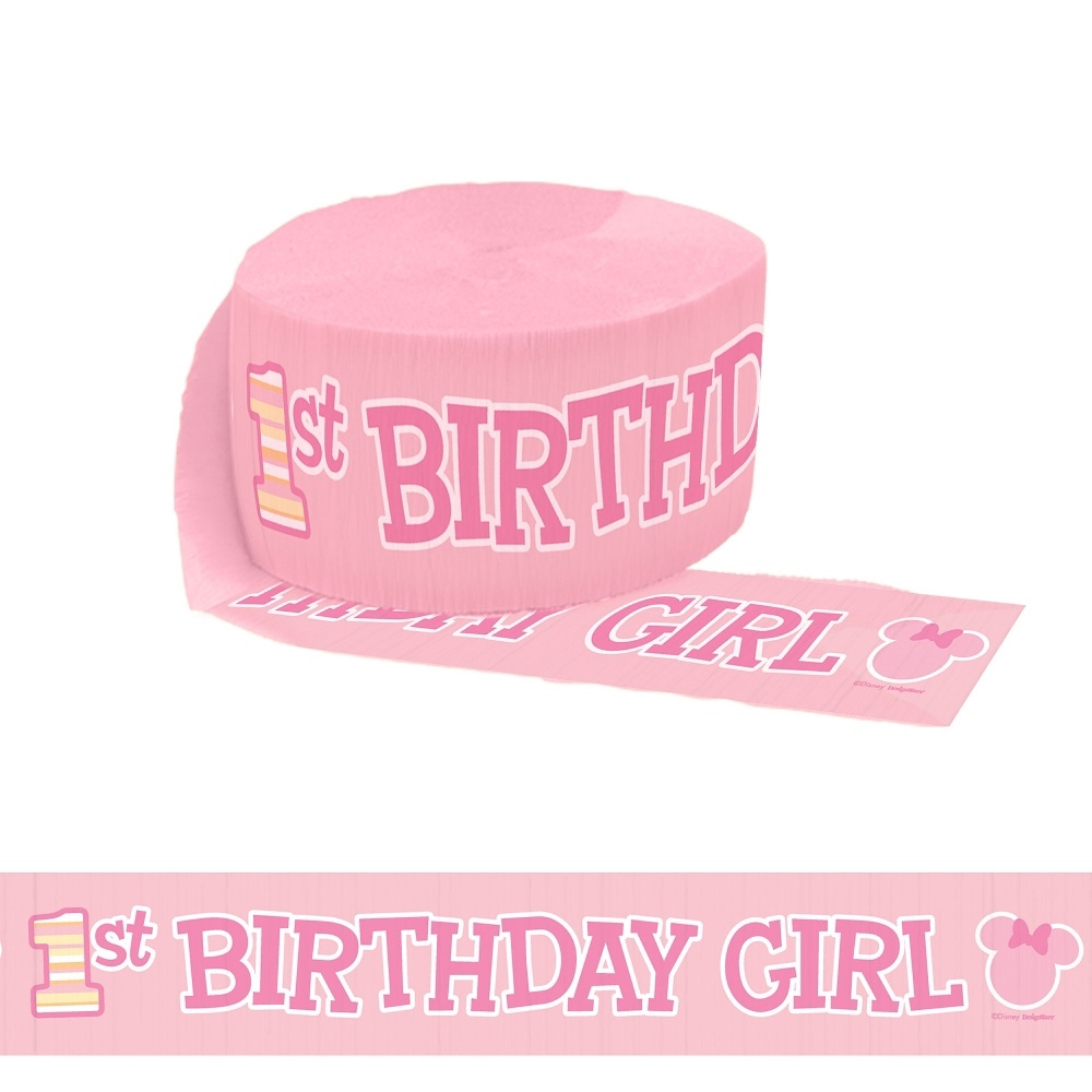 Minnie Mouse 1st Birthday Crepe Streamer