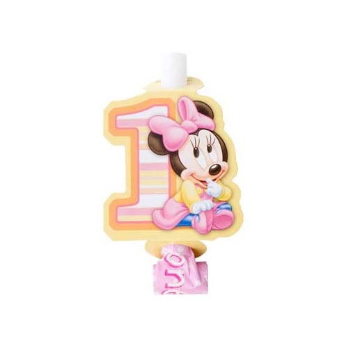 Minnie Mouse 1st Birthday Party Blowers (Pack of 8)