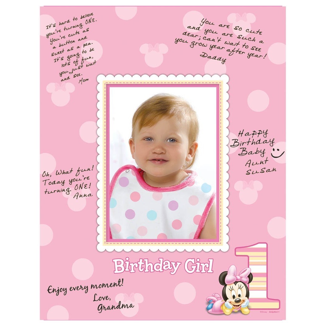 Minnie Mouse 1st Birthday Autograph Photo Matte