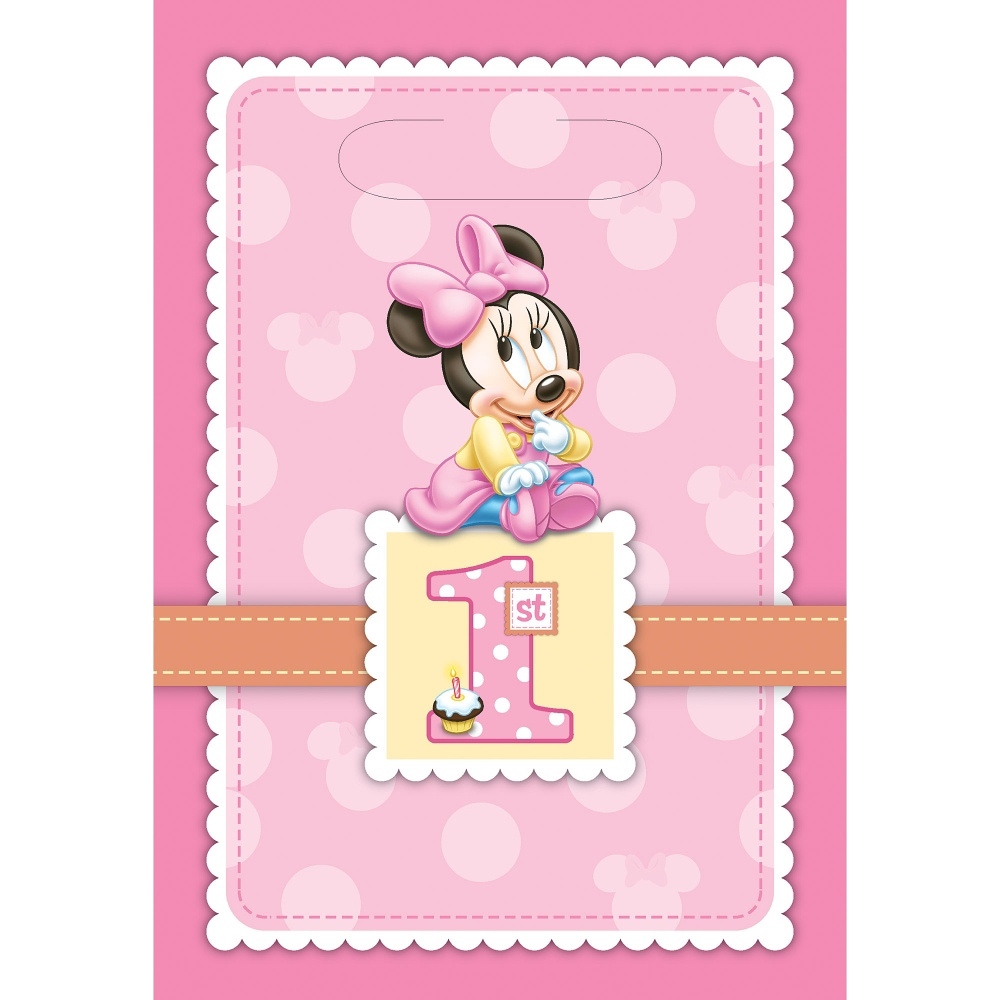 Minnie Mouse 1st Birthday Lolly/Treat Bags (Pack of 8)