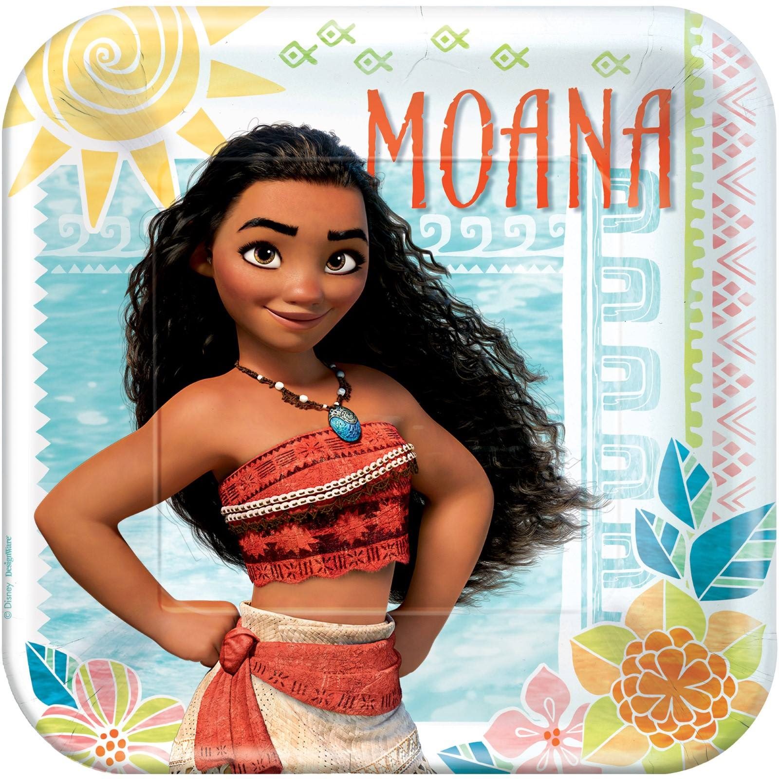Moana Large Square Paper Plates (Pack of 8)