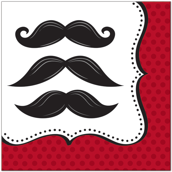 Moustache Madness Large Napkins / Serviettes (Pack of 16)