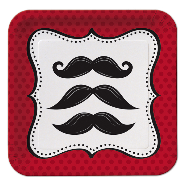 Moustache Madness Small Paper Plates (Pack of 8)