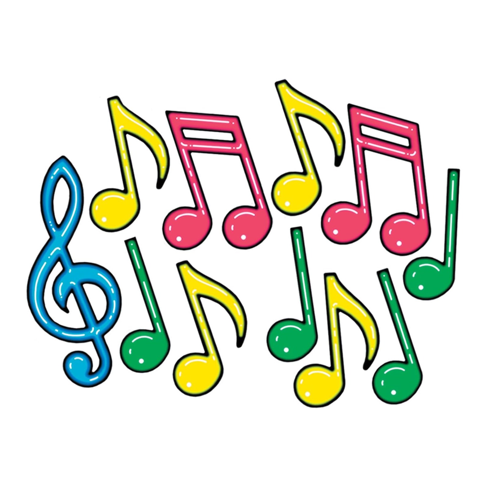 Music Note Silhouettes Cutout Wall Decorations (Pack of 12)