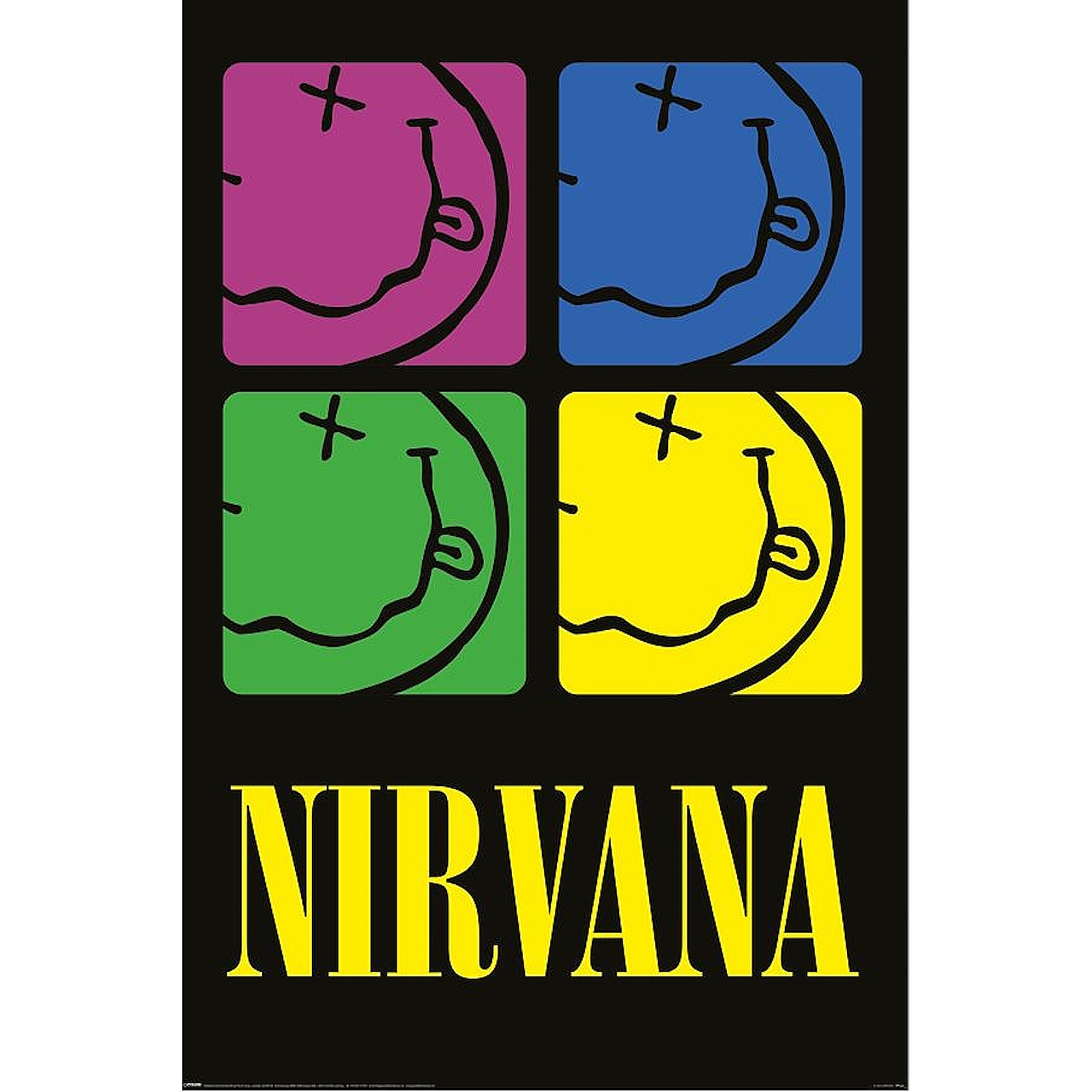 Nirvana Smiley Squares Poster 