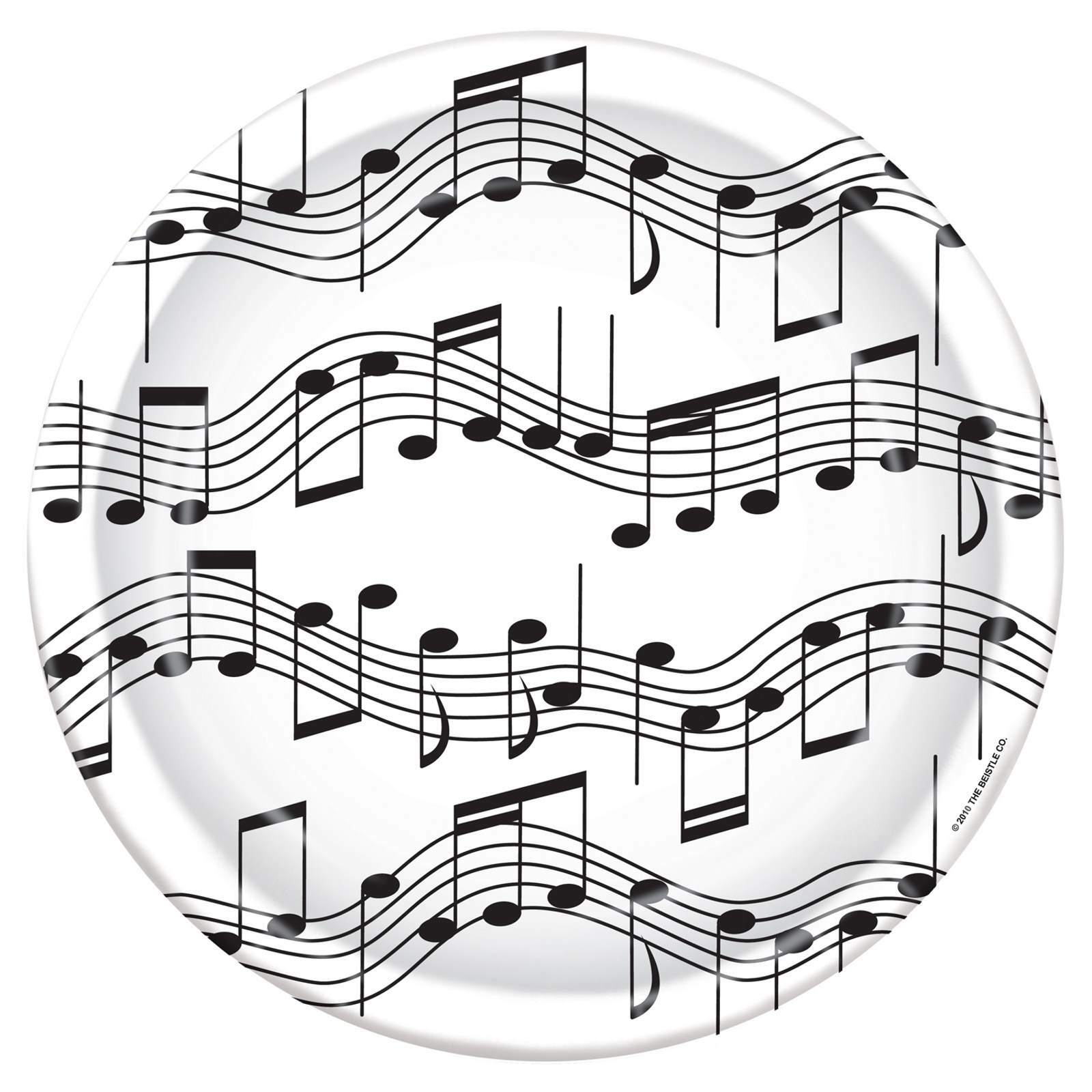Musical Notes Large Paper Plates (Pack of 8)