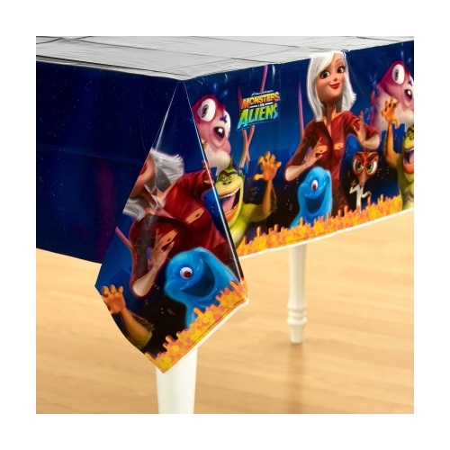 Monsters vs Aliens Plastic Tablecloth