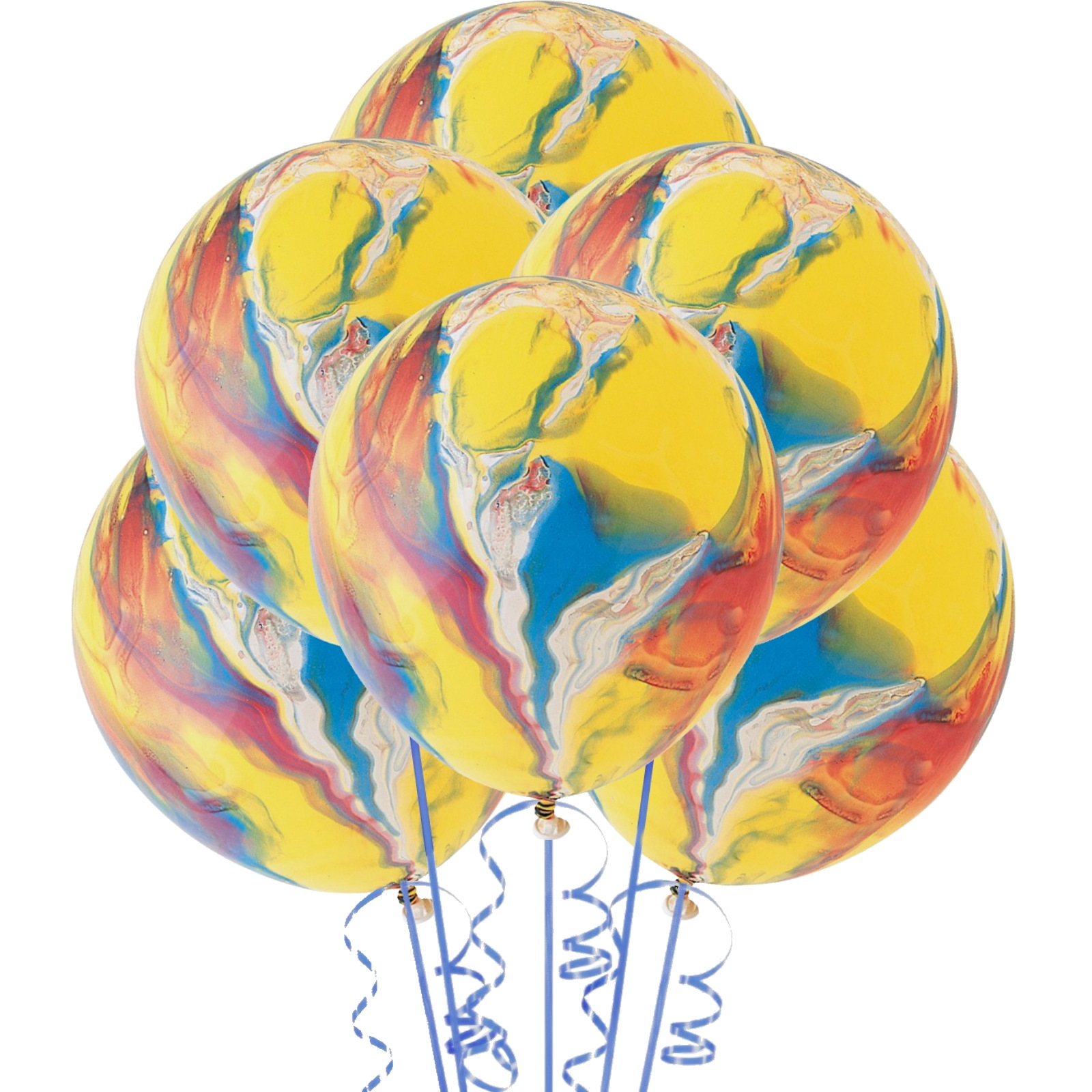 Marbleised Latex Balloons (Pack of 6)