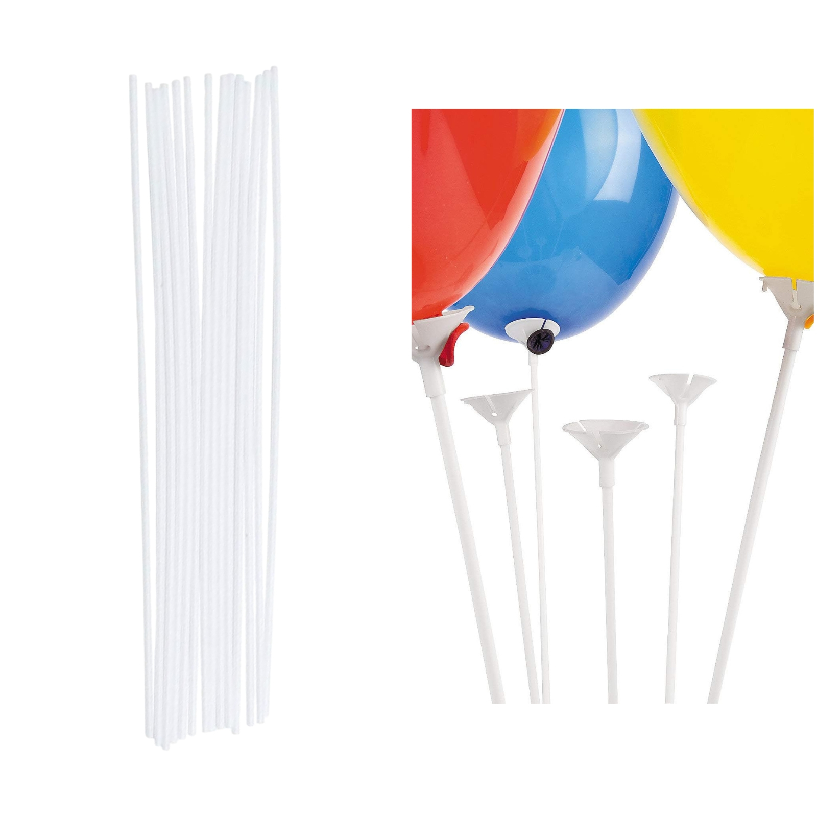 White Balloon Sticks 60cm (Pack of 100) 