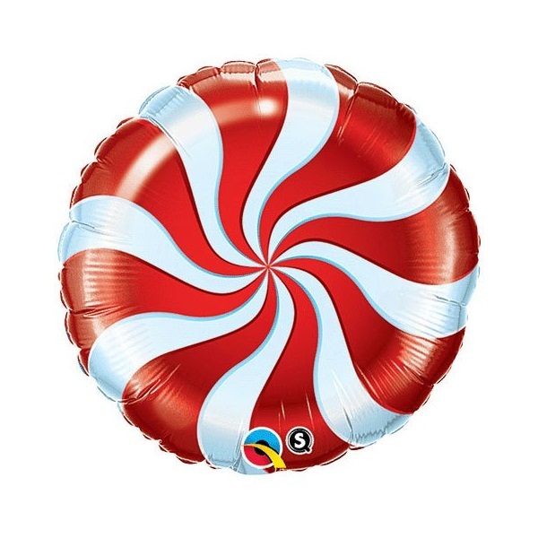 Red Candy Swirl Helium Balloon