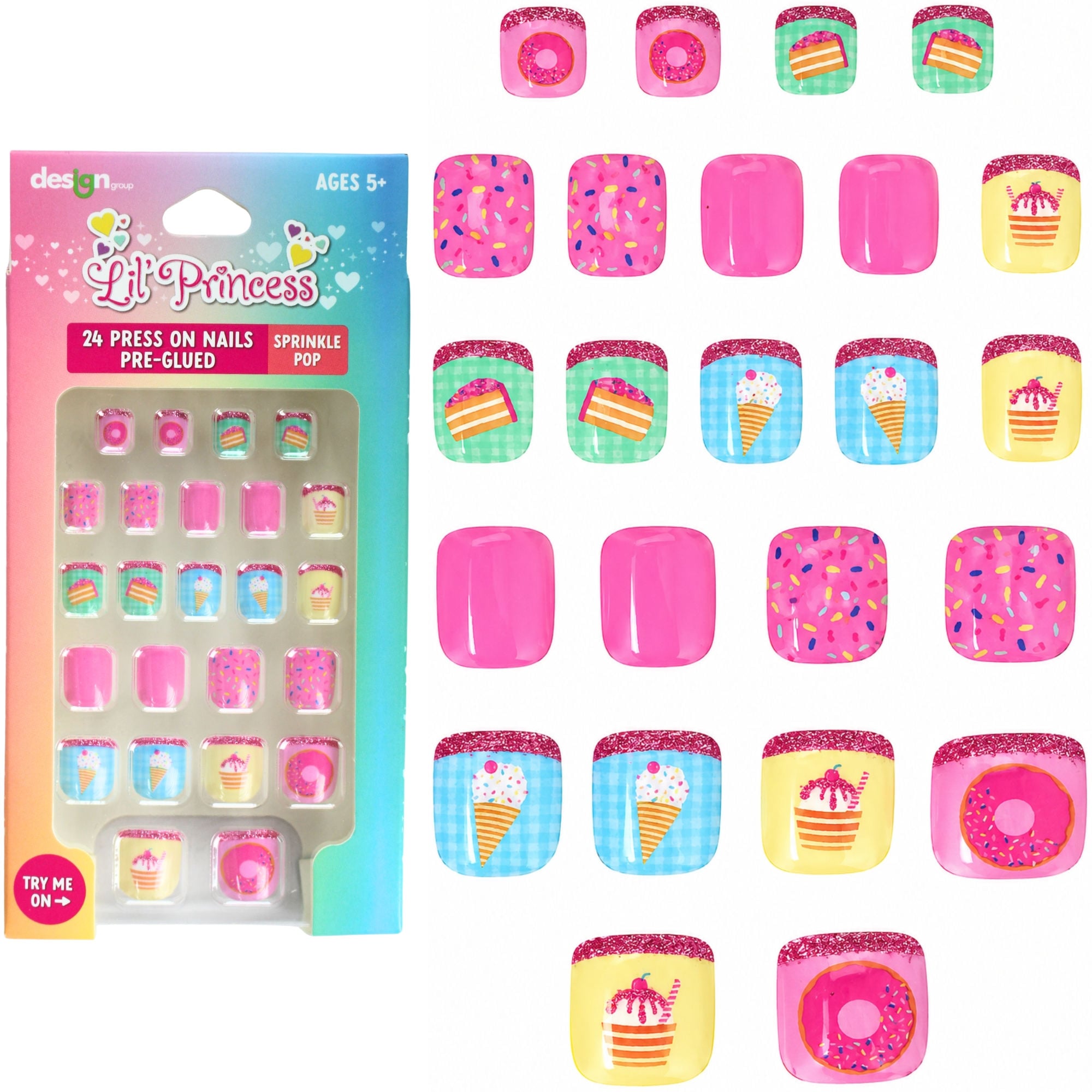 Lil' Princess Sprinkle Pop Press On Nails (24 Pieces) 