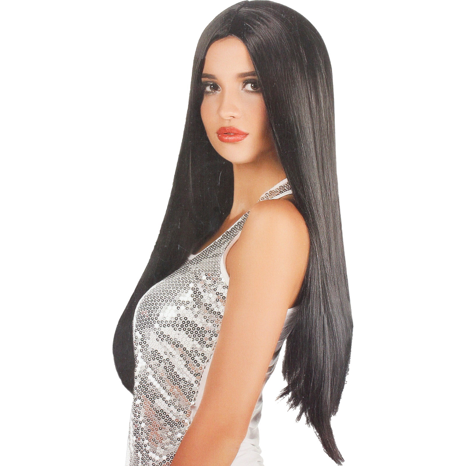 Adult Natural Look Long Long Black Wig