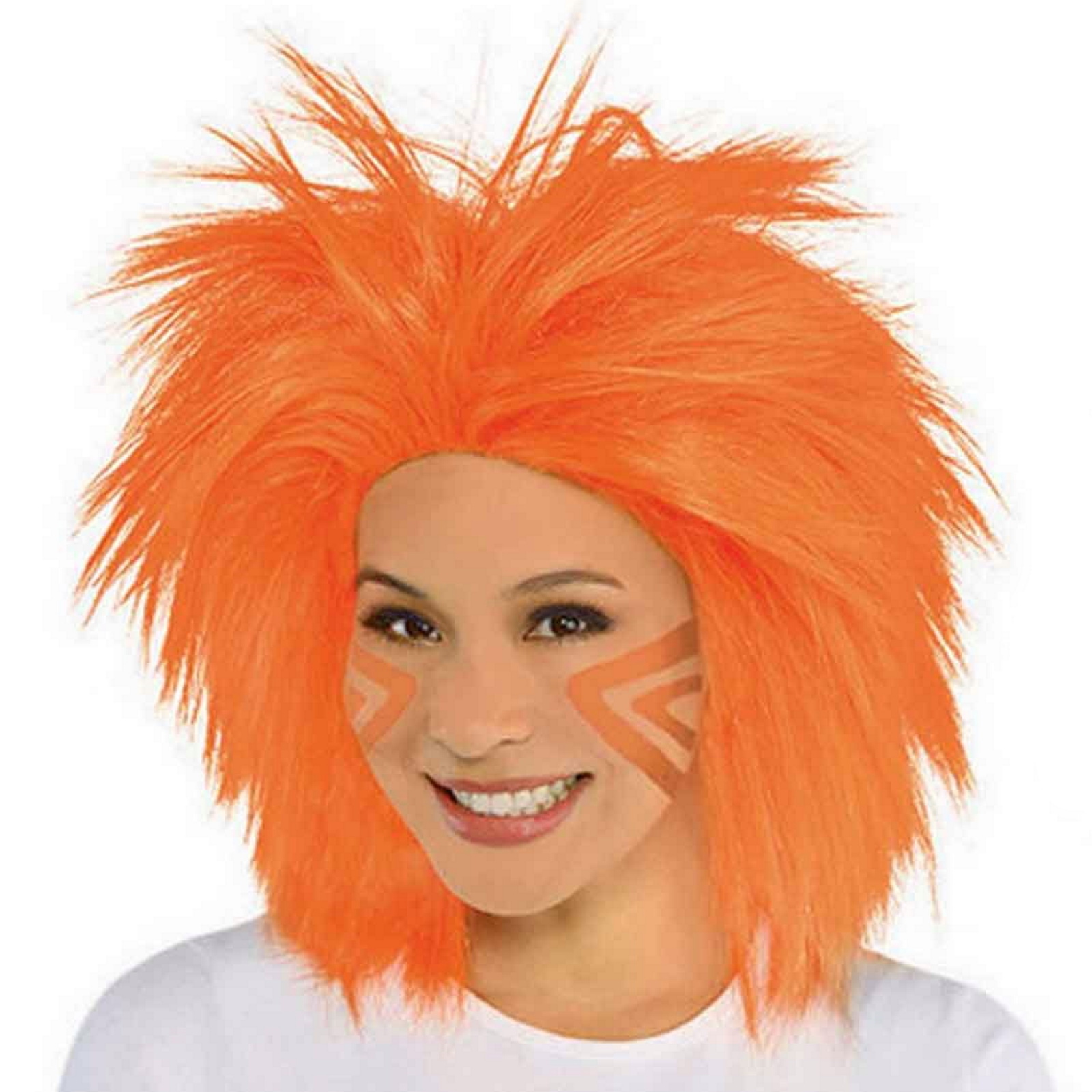 Orange Spiky Rocker Wig