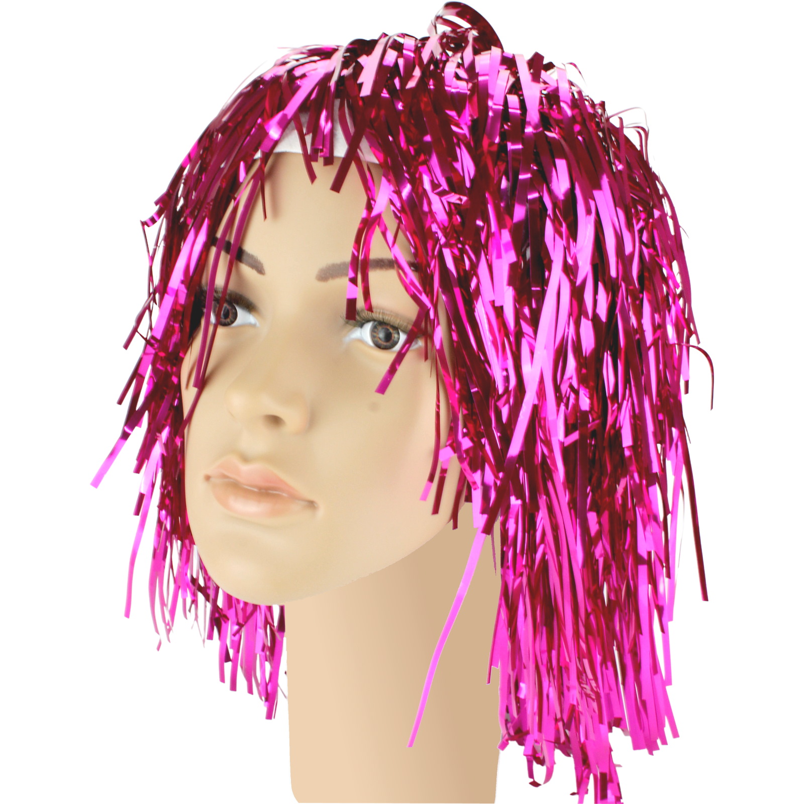 Pink Tinsel Wig