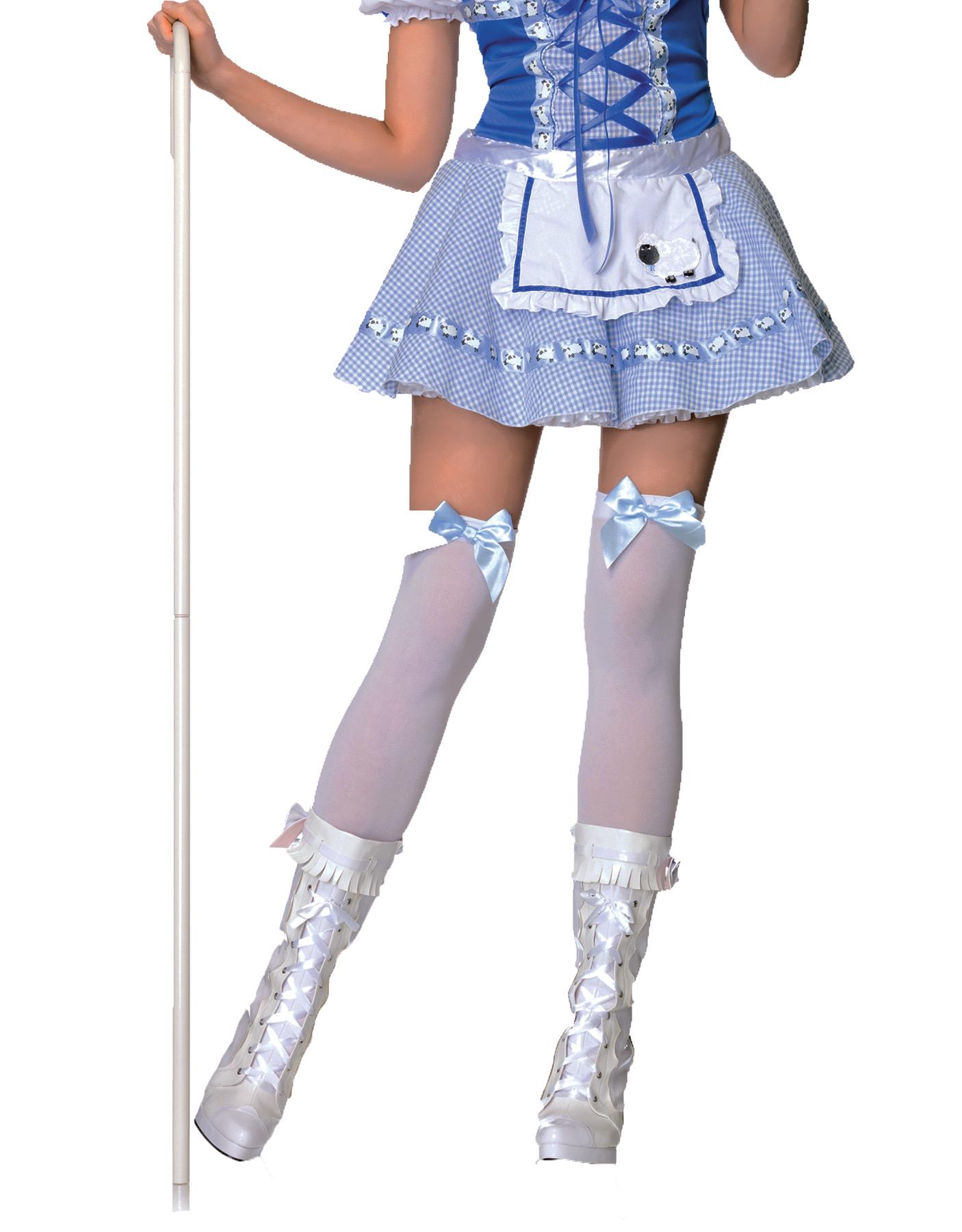 White Thigh High Adult Stockings With Bow Various Colours