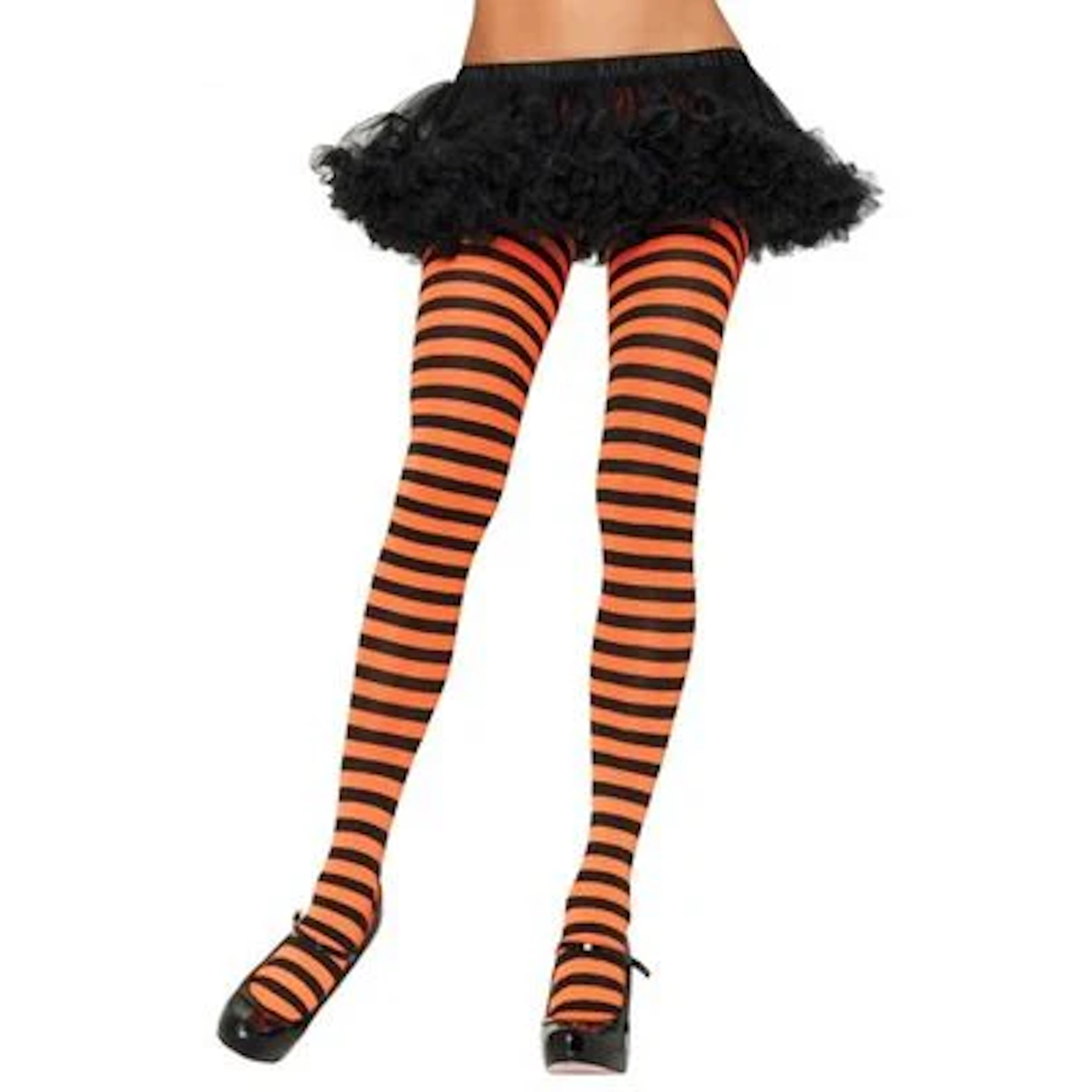 Striped Black Orange Tights Adult Costume Accessory
