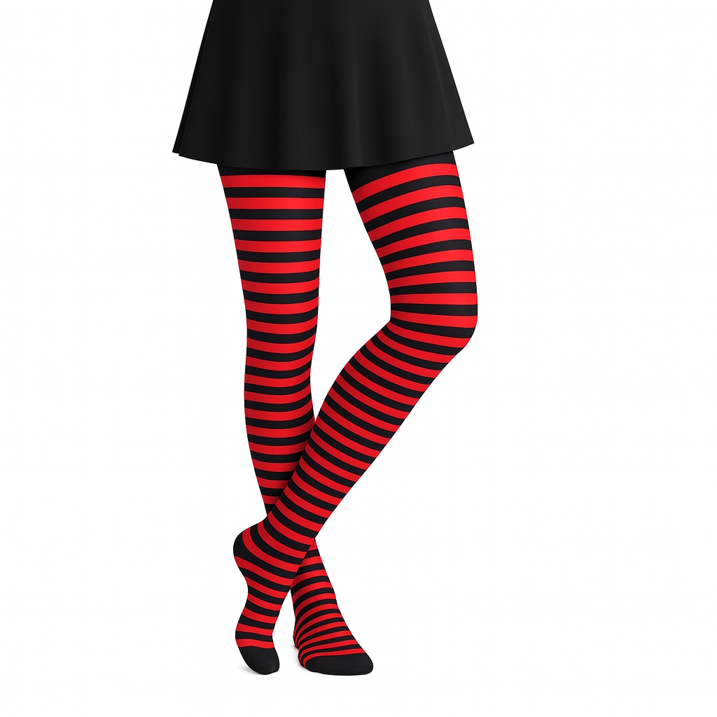 Striped Black and Red Adult Stockings